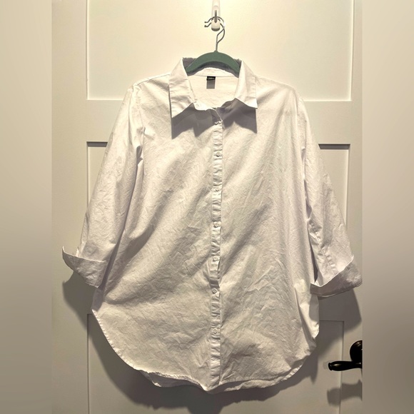 Classic white button down with two button detail on sleeves Size 14 - Picture 1 of 7